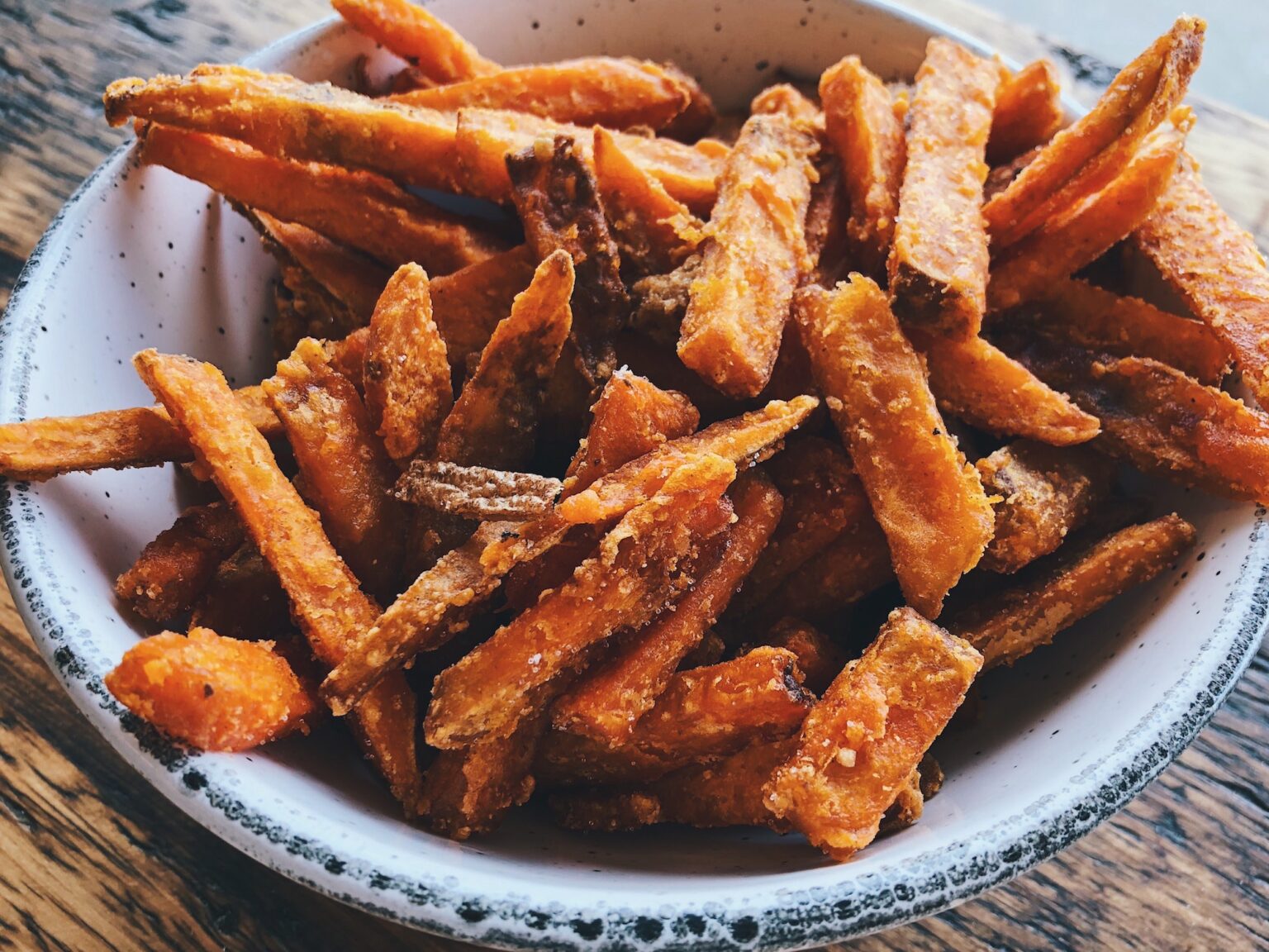 Sweet potato fries in a bowl